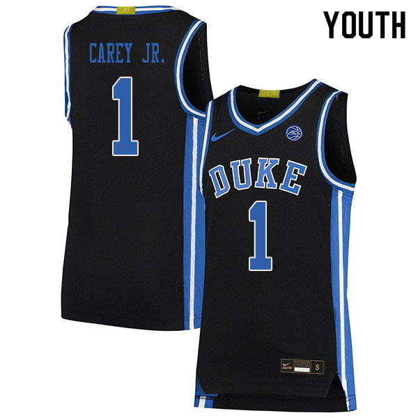 2020 Youth #1 Vernon Carey Jr. Duke Blue Devils College Basketball Jerseys Sale-Black
